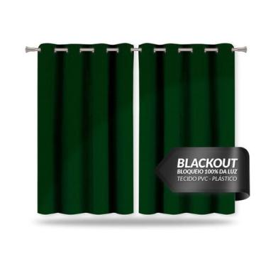 Imagem de Cortina Corta Luz Blackout 100% Verde De Pvc 2,20M X 1,30M Ideal Para