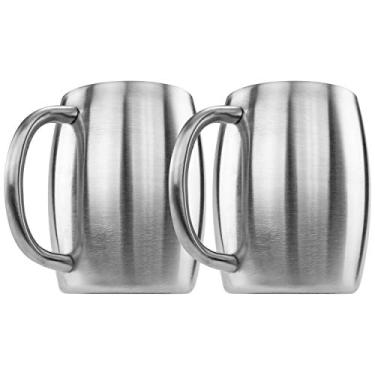Imagem de Southern Homewares Caneca de mesa de café de cerveja de aço inoxidável com parede dupla suave, 400 ml, conjunto de 2