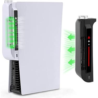 Imagem de Acessórios de ventoinha de resfriamento atualizados para PS5, ventoinha de resfriamento do sistema de resfriamento para disco PS5 e edição digital (Preto)(Não suporta PS5 Slim)