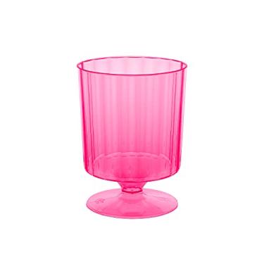 Imagem de Party Essentials Copos de vinho de plástico rígido de 227 g, rosa neon, 20 unidades (pacote com 1)