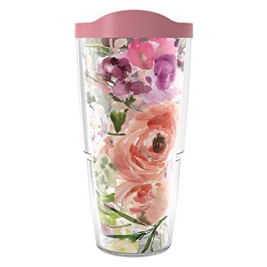 Imagem de Tervis Copo de viagem Kelly Ventura – Coleção floral feito nos EUA, copo de parede dupla, mantém as bebidas frias e quentes, 680 g - Clássico, rosa urze