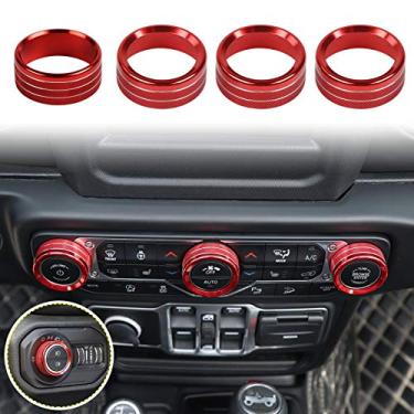 Imagem de Voodonala – Acabamento do interruptor de farol para Jeep Wrangler JL JLU Gladiator JT 2018-2020, 4 peças