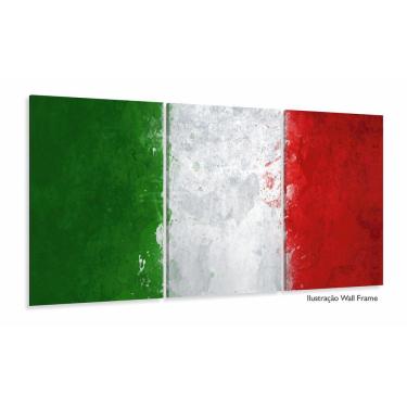 Imagem de Quadro decorativo Italia Bandeira com Tela de Tecido