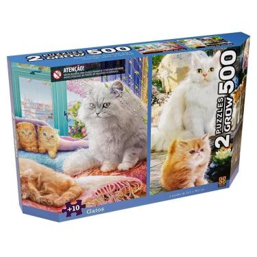 Imagem de Quebra-Cabeça 500 Peças Duplo Gatos - Grow