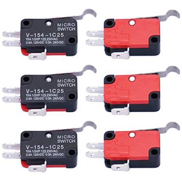 Imagem de Twidec 6 Peças Micro Interruptor De Limite De Dobra Longa Alavanca De Dobra Spdt Interruptor De Ação Snap Para Arduino V-154-1C25 V-154-1C25