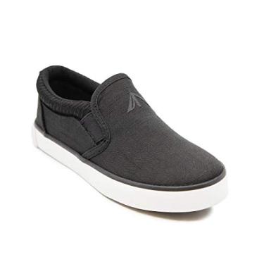 Imagem de Nautica Tênis esportivo casual sem cadarço infantil – Akeley infantil (criança grande/criança pequena/criança), Bennett - preto, 13 Little Kid