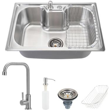 Imagem de Cuba Para Cozinha Pia Inox Com Acessórios Carajás E Torneira Para Cozinha Tinguá Pingoo.casa