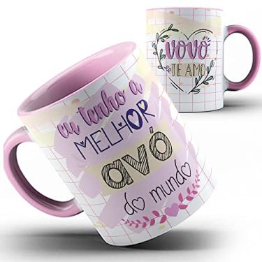 Imagem de Caneca rosa xícara tenho melhor Avó do mundo vovó