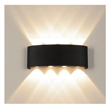 Imagem de Lâmpada De Arandela De Parede, Lâmpada De Suporte, Lâmpada De Leitura Decorativa De Parede Led IP65 Tipo Impermeável Iluminação Interna/corredor/escada/cozinha/sala Quarto (Color : Black)