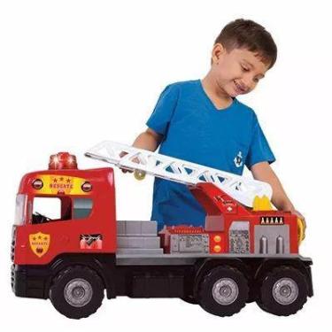 Imagem de Caminhão Super Bombeiro Brinquedo Grande - Magic Toys