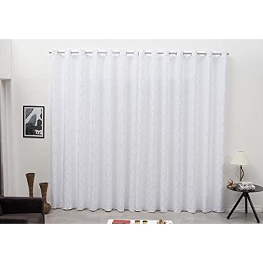 Imagem de Cortina Tecido Jacquard Branco 2,00x1,30 Sala Quarto Cozinha