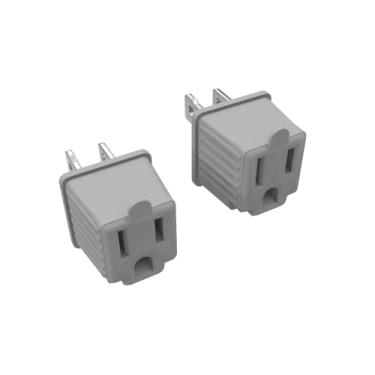Imagem de Stanley Adaptador 3 para 2 pacotes 30397, conversor de tomada única polarizada para aterrada, 2 pacotes cinza