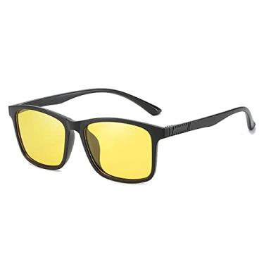 Imagem de Óculos de sol masculinos leves óculos de sol polarizados quadrados clássicos para óculos de condução masculinos uv400, amarelo preto, polarizado