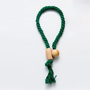 Imagem de pçs/conjunto de corda de algodão fivela magnética fivela de cortina de cinto de algodão fivela de cortina moderna minimalista criativa fivela de cortina, verde