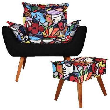 Imagem de Poltrona + Puff Opala Composê Preto