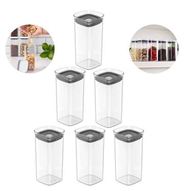 Imagem de Kit 6 Pçs Potes Herméticos Porta Temperos Condimentos 340Ml