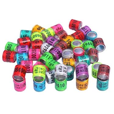 Imagem de 50 peças 8 mm 2023 faixas de pombo, faixas personalizadas para anel de pombo, pernas de pássaros, anéis de alumínio para pernas, cores mistas
