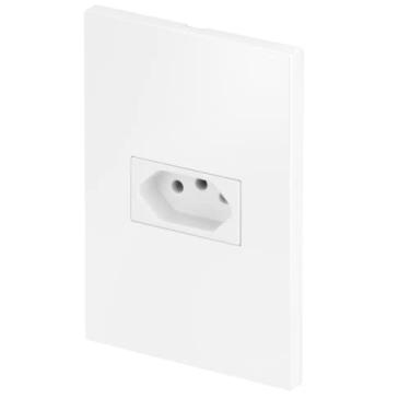 Imagem de Tomada Simples 20a 4x2 Recta Satin Branco C/ Placa Luxo Blux