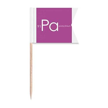 Imagem de Elementos Químicos Mesa Period Actinide Protactinium Pa Bandeiras para Palito de Dente, Marcação para Bolo de Festa Prato de Queijo