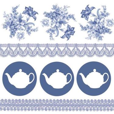 Imagem de Guardanapo Decoupage Ambiente Tea Pots Blue 13315060 2 Unidades