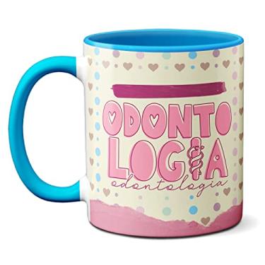 Imagem de Caneca Odontologia O Tempo Cura Tudo Menos A Cárie Dentista (Azul)