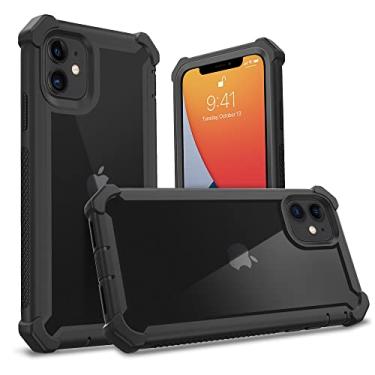 Imagem de Capa à prova de choque com vidro temperado para iphone 13 12 11 Pro Max XR XS MAX 7 8 Plus SE 2020 Capa rígida híbrida robusta, preta, para iPhone SE 2020