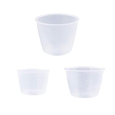 Imagem de ULTECHVO 60 peças de copos de medição de plástico graduado 80 ml 120 ml 160 ml copos de medição de alimentos para cozinha e laboratório de casa