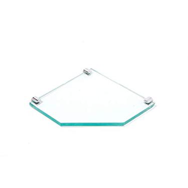 Imagem de Porta Shampoo de Canto Reto em Vidro Incolor Lapidado - Aquabox - 20cmx20cmx10mm