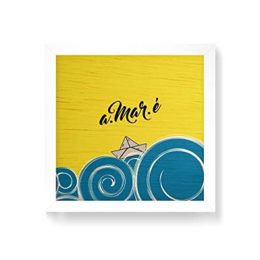 Imagem de Arte Maníacos Quadro decorativo com moldura caixa branca em Madeira - A Maré - 30x30cm