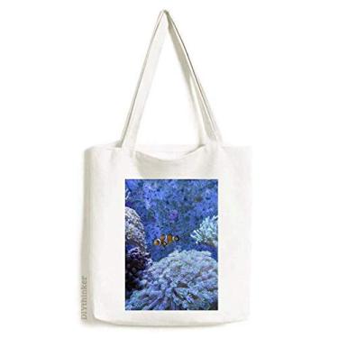 Imagem de Ocean Coral Science Clownfish Nature Picture Tote Canvas Bag Shopping Satchel Casual Bolsa