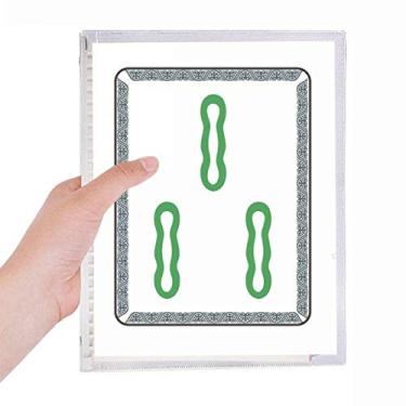 Imagem de Caderno Mahjong Bamboo Bar 3 azulejos padrão folha solta diário recarregável artigos de papelaria