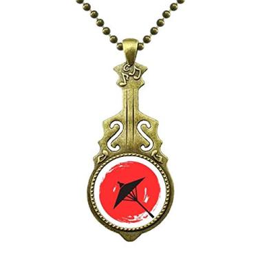 Imagem de DIYthinker Colar com ilustração de pintura de pincel japonesa, joia antiga com pingente de música