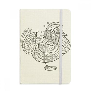Imagem de Caderno de pintura de pássaro voando oficial de tecido capa dura diário clássico