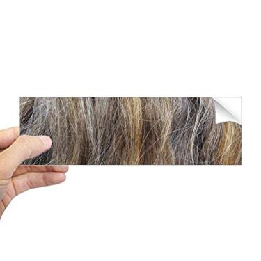 Imagem de DIYthinker Adesivo de para-choque retangular longo com lindo cabelo marrom encaracolado para janela