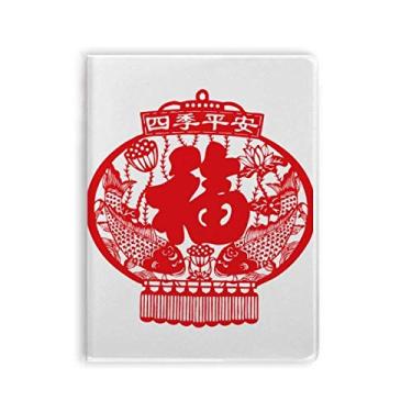 Imagem de Diário de capa macia com estampa de peixe vermelho da lanterna chinesa