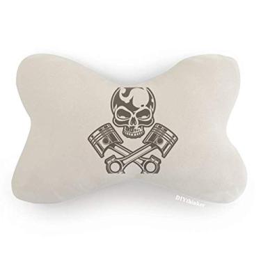 Imagem de DIYthinker Esqueleto luzes de óculos de motocicleta padrão acabamento de carro, almofada almofada para apoio de cabeça