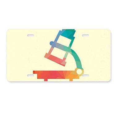 Imagem de DIYthinker Placa de licença com estampa de microscópio de desenho animado em aço inoxidável