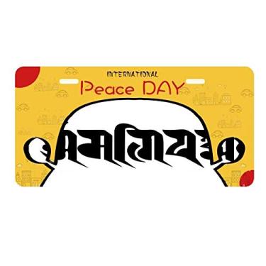 Imagem de DIYthinker Personagem em sânscrito da alfândega, placa de carro, decoração, dia da paz