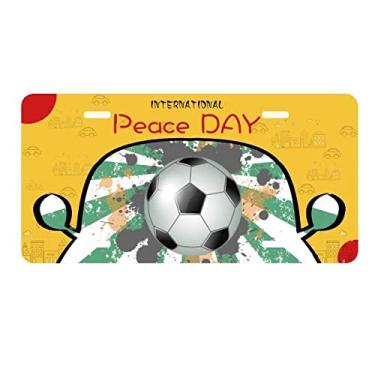 Imagem de DIYthinker Placa de licença Radial Futebol Futebol Futebol Esportes Carro Decoração Dia da Paz