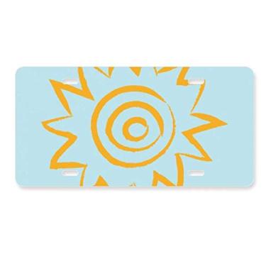 Imagem de DIYthinker Etiqueta de aço inoxidável para decoração de placa de carro com luz do sol amarelo
