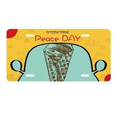 Imagem de DIYthinker Placa de identificação com cones de sorvete de chocolate em creme para decoração de carro Dia da Paz