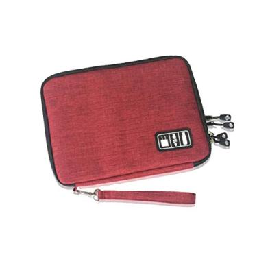 Imagem de Bolsa organizadora de cabos Cicilin para viagem com organizador eletrônico, bolsa para tablet, Red (double large), One_Size