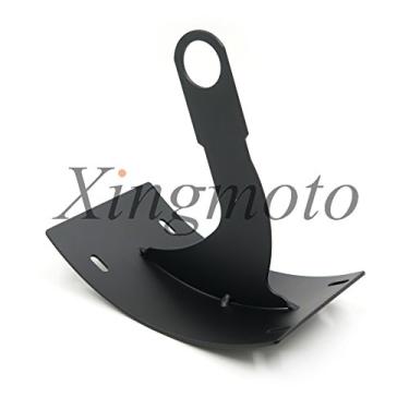 Imagem de NBX- Suporte de placa de licença curva preta para suporte de etiqueta compatível com eixo de 2,54 cm All Sport Bikes and Cruisers. Harley Davidson, Kawasaki, Yamaha, Suzuki