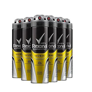 Imagem de Kit Desodorante Aerosol Rexona V8/Amarelo 150ml - 6 Unidades