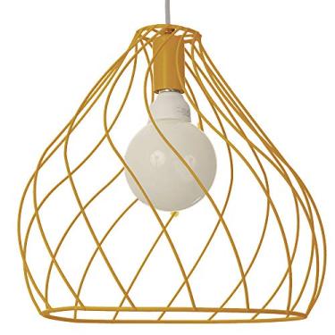 Imagem de Pendente Retangular Ref 6169 Verniz dourado Soquete E27 1 Lampada (35,5 X 35,5 X 33,5 cm) Bivolt Fabricado em Metal Pantoja&Carmona