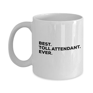 Imagem de Caneca Best Toll Attendant Ever – Caneca de café – Presente para atendentes de pedagens- Barata menos de $20 ou adicionar ao conjunto de caixas de presente – Ideia divertida e legal