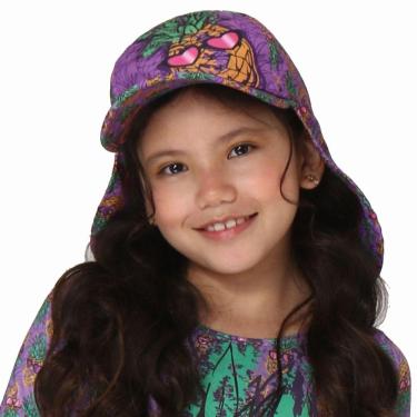 Imagem de Boné Praia Infantil Legionário Abacaxis Violeta UV.Line