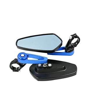 Imagem de Espelhos Laterais 2 Pçs/conjunto Espelhos Retrovisores Universais Para Motocicleta 360 Graus De Alumínio 7/8" Guidão Para Motocicleta Espelhos Retrovisores (Color : Blue, Size : One size)