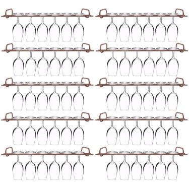 Imagem de Conjunto 10 Organizadores Suportes De Taças 42cm Porta Taças Retos Rose Gold