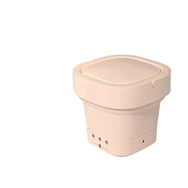 Imagem de Poderosa máquina de lavar portátil pequena máquina de lavar dobrável mini máquina de lavar portátil barril lavadora de lavanderia pequena para mães roupa íntima máquina de lavar meia (cor: cor creme)